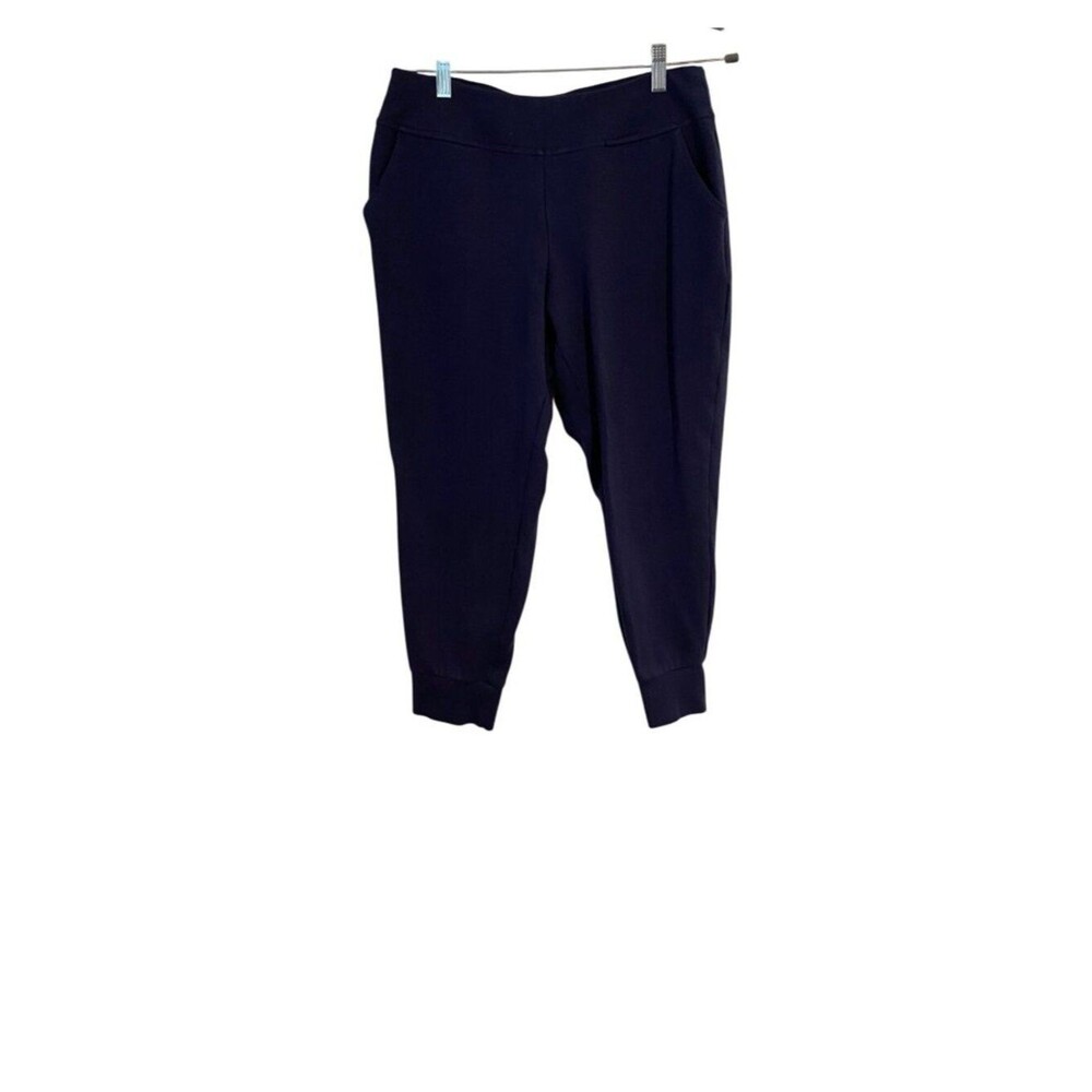 Belle Kim Gravel Women's 10P Navy Joggers Pull On Cuffed Ankles Pockets Casual